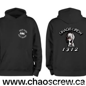 Chaos Crew Black Or White Graphic Hoodie with White Or Black Print